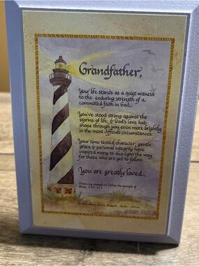 Grandfather Light House Plaque Very Beautiful Writing 3A